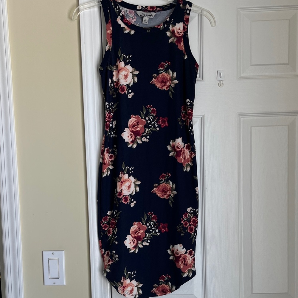J for Justify Navy Floral Midi Dress